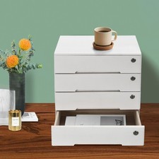 4-layer white wooden desktop
