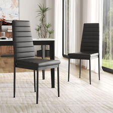 2 4 6 pcs Faux Leather Seat High Back Dinning Chairs Modern Kitchen Living Room