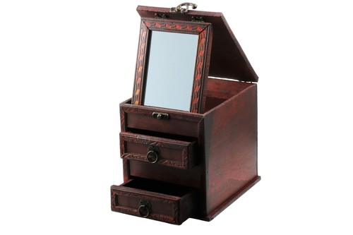 Wooden jewellery box with - jewellery,