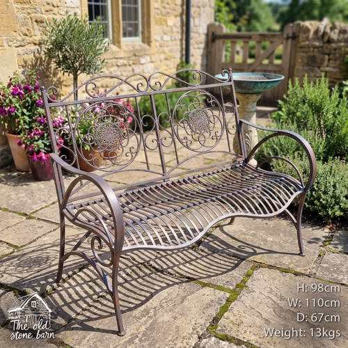 Garden bench metal ornate - metal,