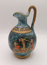 Vintage Ancient Greek Replica Jug Pitcher   Amphora Handmade Pottery From Greece