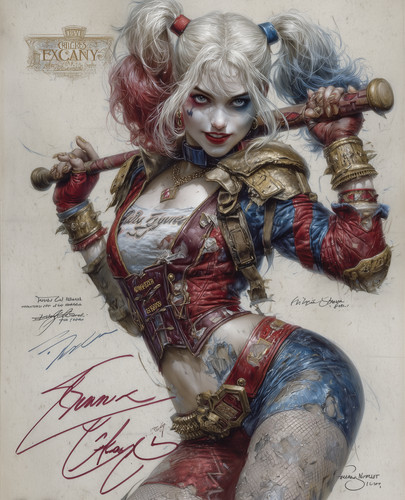 Harley quinn with baseball - quinn, a