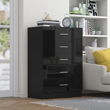 Tall Chest 5 Drawer - Black