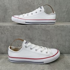 Converse Chuck Taylor All Star Low Leather White Youth Trainers Size UK 2 EU 34