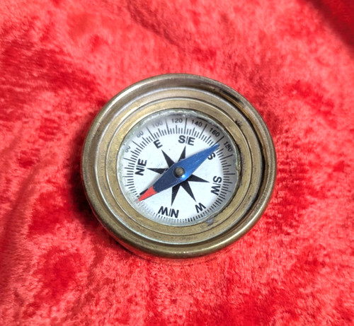 Vintage brass compass - brass,