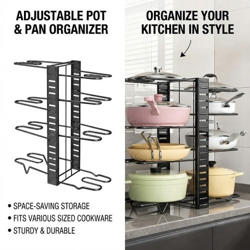 Adjustable pan organiser pot - adjustable,