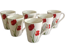 Six Guildcrest Collection Poppy Mugs