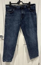 Mens Tu Regular Fit Straight Leg Denim Jeans W36” L32” Cotton Stretch