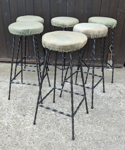 60s vintage bar stool metal - stool,