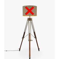John Lewis Tommy Foot Switch Large Tripod Floor Lamp - Natural (Marks/No Shade)