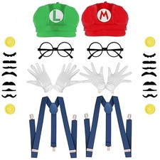 Super Marios Bros Mario Luigi Baseball Cap Halloween Cosplay Costume Accessories
