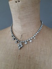 Vintage Art Deco Diamante rhinestone paste necklace circa 1950s VGC
