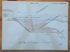 1915 HEMSWORTH Sidings Controlling Station Railway Diagram Track Plan Map *RARE*
