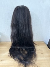 36 Inch 100% Human Hair Lace Front Wig Long Straight Natural Black Glue Needed