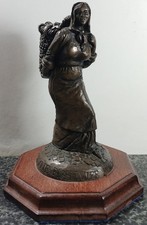 Robert Olley bronze Tyne fish wife with creel 1880 Wooden Dolly North Shields