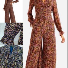 BODEN Sarah Frill Jumpsuit Multi RRP £140.00 SIZE UK 12R BNWOT Chiffon