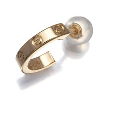 Auth Cartier Single Earring Love SM Hoop 18K 750 Yellow Gold