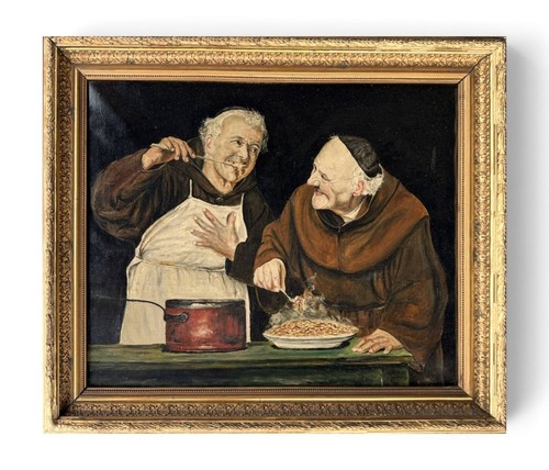 Antique monk painting - monk, painting,