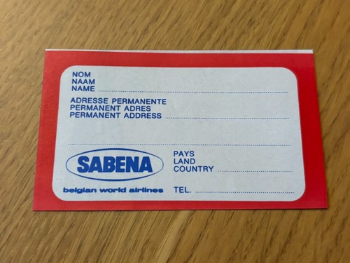 Sabena baggage label luggage - /,