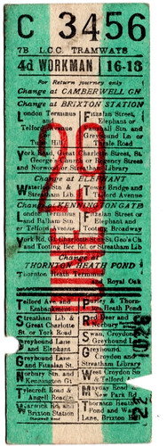 Tram ticket london county - tram, ticket: