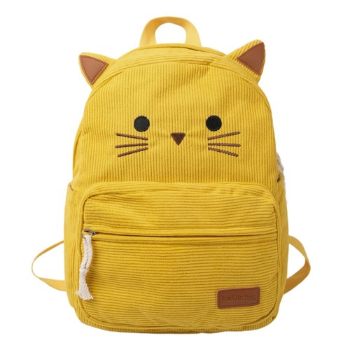 Cartoon cat backpack corduroy - cartoon,