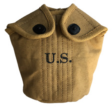 U.S WW2 M1910 Canteen Water Bottle Webbing Gear Canvas Cover Reproduction- Khaki