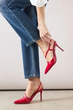 Wallis Red Court Shoes Womens