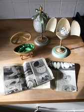 Hand Made, Vintage Replica Faberge Eggs x 3 plus magazine article from 1979 