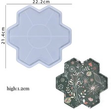 Silicone Resin Mold – Geometric Hexagon Shape for DIY Crafts, Coasters, Trays