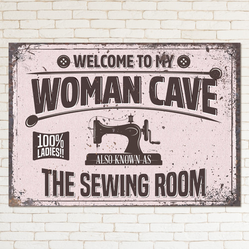 Woman cave sewing room retro - woman,