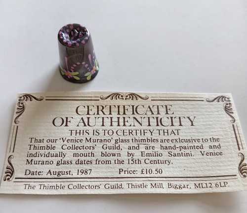 Venice murano glass thimble - -,