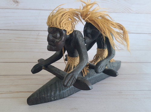 Vtg hand carved wooden - vtg, 2