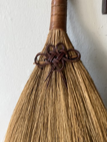 Vintage primitive straw whisk - primitive,