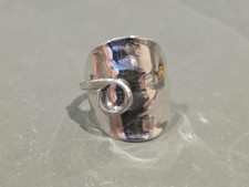 SS393 (I) - Pretty Sterling Silver Swirl Spoon Ring