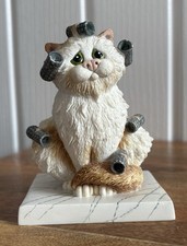 Vintage Comic & Curious Cats A7690 Bed Head 2006 LJS WGL Cat Figure 4”