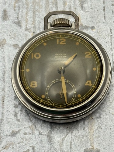 Vtg westclox pocket ben black - pocket,