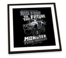 Back to the Future Monster Truck Car FRAMED ART PRINT Picture Square Artwork