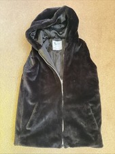 TU Kids Black Fur Hooded Gilet