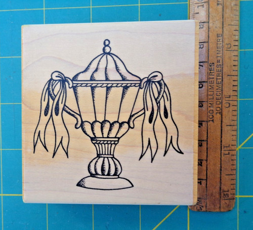 Trophy rubber stamp wooden - trophy,