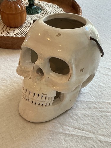 Pottery barn ceramic skull - ceramic,
