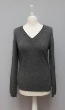 Deane & White 100% Cashmere Charcoal Grey Marl V Neck Jumper S