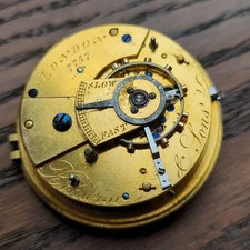 Barwise & Sons London Duplex Pocket Watch Movement to Restore Ticks/Stops (Z39)