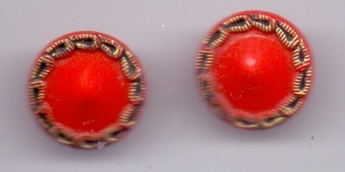 Pair glass vintage buttons - pair,