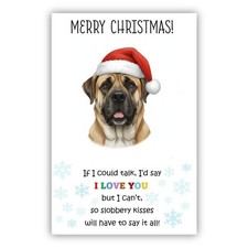 English Mastiff Dog Christmas Card. Dog Lovers Card From the Dog to Mum, Dad