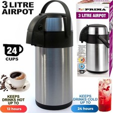 Broken Lid 3L Air Pot Tea Coffee Vacuum Pump Flask Airpot Jug Safety Lock