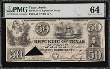 1839-41 $50 Republic of Texas