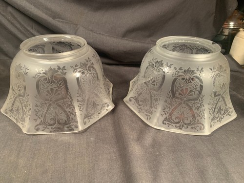 Vintage pair glass transfer - pair, of