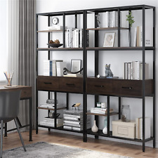 Industrial Bookshelf Bookcase Artwork Display Stand 5-Tier Open Display Etagere
