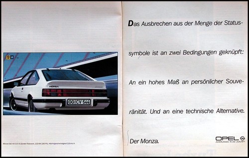 Opel monza gse original - monza,