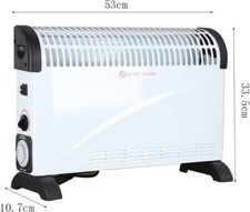2000 Watt White Convector Heater With Thermostat Control Home Indoor Heating